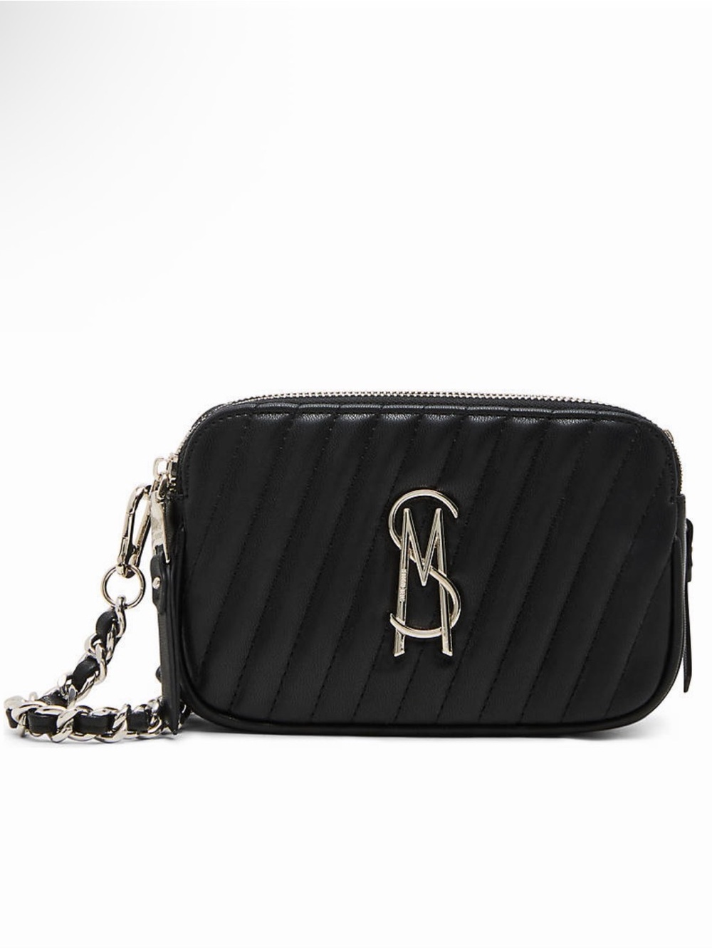 Steve Madden Black Quilted Crossbody with Chain Strap